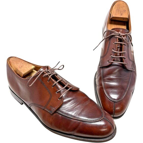 Retro Cole Haan Brown Leather Split Toe Made in the USA Derby - Picture 1 of 10